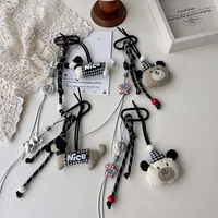 Miu Style Carabiner Letter Puppy Bear Car Keychain Sweet Bead Chain Pendant Bag Pendant Hanging Jewelry main image 2