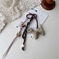 Miu Style Carabiner Letter Puppy Bear Car Keychain Sweet Bead Chain Pendant Bag Pendant Hanging Jewelry sku image 3