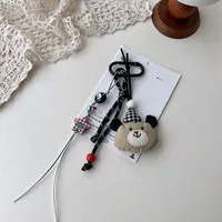 Miu Style Carabiner Letter Puppy Bear Car Keychain Sweet Bead Chain Pendant Bag Pendant Hanging Jewelry sku image 8