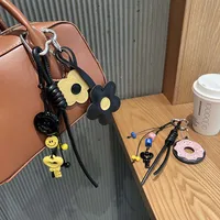 Spring And Summer New Sweet Cool Girl New Miu Bag Pendant Leather Flower Camera Pendant Car Key Chain main image 2