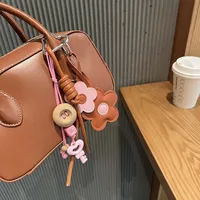 Spring And Summer New Sweet Cool Girl New Miu Bag Pendant Leather Flower Camera Pendant Car Key Chain sku image 5