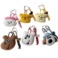 New-style Cartoon Cotton-filled Fabric Puppy Rabbit Doll Car Keychain Pendant Mobile Phone Lanyard Bag Hanging Ornaments For Women main image 2