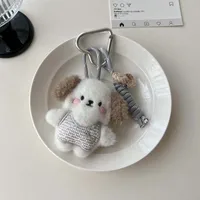 New-style Cartoon Cotton-filled Fabric Puppy Rabbit Doll Car Keychain Pendant Mobile Phone Lanyard Bag Hanging Ornaments For Women sku image 11