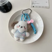 New-style Cartoon Cotton-filled Fabric Puppy Rabbit Doll Car Keychain Pendant Mobile Phone Lanyard Bag Hanging Ornaments For Women sku image 12