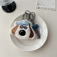 New-style Cartoon Cotton-filled Fabric Puppy Rabbit Doll Car Keychain Pendant Mobile Phone Lanyard Bag Hanging Ornaments For Women sku image 7
