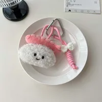 New-style Cartoon Cotton-filled Fabric Puppy Rabbit Doll Car Keychain Pendant Mobile Phone Lanyard Bag Hanging Ornaments For Women sku image 8