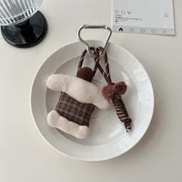New-style Cartoon Cotton-filled Fabric Puppy Rabbit Doll Car Keychain Pendant Mobile Phone Lanyard Bag Hanging Ornaments For Women sku image 15