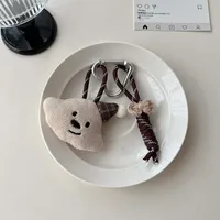 New-style Cartoon Cotton-filled Fabric Puppy Rabbit Doll Car Keychain Pendant Mobile Phone Lanyard Bag Hanging Ornaments For Women sku image 16