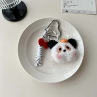 New-style Cartoon Cotton-filled Fabric Puppy Rabbit Doll Car Keychain Pendant Mobile Phone Lanyard Bag Hanging Ornaments For Women sku image 18