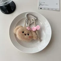 New-style Cartoon Cotton-filled Fabric Puppy Rabbit Doll Car Keychain Pendant Mobile Phone Lanyard Bag Hanging Ornaments For Women sku image 19