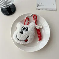 New-style Cartoon Cotton-filled Fabric Puppy Rabbit Doll Car Keychain Pendant Mobile Phone Lanyard Bag Hanging Ornaments For Women sku image 6