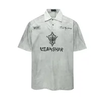 Jiayiku Men's  Summer Short Sleeve American Style Jersey Sports Shirt Wasteland Style Dirty Dyed Washed main image 1