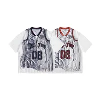 Jiayiku Trendy American-Style Jersey Knit Hollow-Out T-Shirt Short-Sleeve Sports Shirt Fake Two-Piece  For Men And Women main image 5