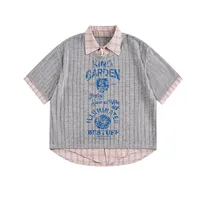 Jiayiku Trendy American-Style Jersey Knit Hollow-Out T-Shirt Short-Sleeve Sports Shirt Fake Two-Piece  For Men And Women main image 3