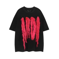 Jiayiku Men's T-Shirt Summer American Retro Hip-Hop Trendy Brand Heavy Fur Splicing Personalized Trendy T-Shirt Short Sleeves main image 3