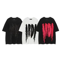 Jiayiku Men's T-Shirt Summer American Retro Hip-Hop Trendy Brand Heavy Fur Splicing Personalized Trendy T-Shirt Short Sleeves main image 5