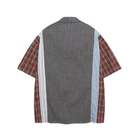 Jiayiku Men's  Summer New American Retro Vintage Plaid Design Shirt Short-Sleeved Couple main image 2