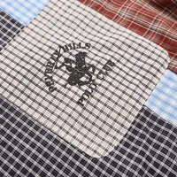 Jiayiku Men's  Summer New American Retro Vintage Plaid Design Shirt Short-Sleeved Couple main image 3