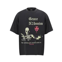 Jiayiku Men's Clothing  Summer American Street Hip-Hop Trendy Brand Tee Bottoming Shirt Dark Skull Short-Sleeved T-Shirt For Men main image 2