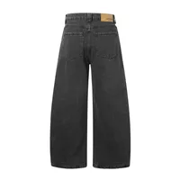 Jiayiku Men's  New American High Street Pleated Rivet Retro Washed Jeans Scimitar Wide Leg Trousers main image 2
