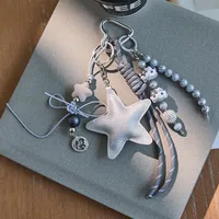 New Miu Style Bow Leather Love Hair Ball Alloy All-match Car Keychain Decorative Bag Personalized Hanging Accessories main image 1