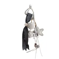 New Miu Style Bow Leather Love Hair Ball Alloy All-match Car Keychain Decorative Bag Personalized Hanging Accessories main image 5