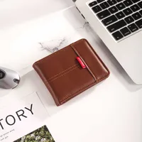 New  Men's Wallet Short Hot Selling Bag Ultra Light Coin Purse Vintage Casual Buckle Square Bag main image 2