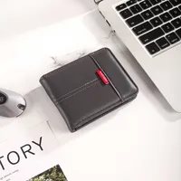 New  Men's Wallet Short Hot Selling Bag Ultra Light Coin Purse Vintage Casual Buckle Square Bag sku image 2