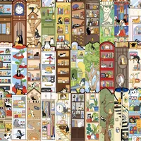 30 Original Kitten Reading Bookmarks Simple Hand Account Literary Creative Material Ins Reading Paper Bookmarks Can Be DIY sku image 6