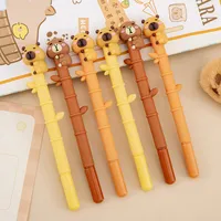 Creative Kapibara Holding Bamboo Gel Pen Student Stationery Wholesale Children's Day End-Of-Semester Christmas Gift Prize Reward main image 2