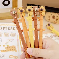 Creative Kapibara Holding Bamboo Gel Pen Student Stationery Wholesale Children's Day End-Of-Semester Christmas Gift Prize Reward main image 3