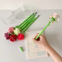 Teacher's Day Gift Cute Soft Silicone Rose Style Gel Pen Girl's Fun Flower Hand Account Pen Gift Pen main image 3