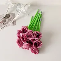 Teacher's Day Gift Cute Soft Silicone Rose Style Gel Pen Girl's Fun Flower Hand Account Pen Gift Pen sku image 6