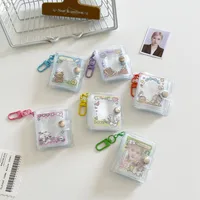 New Style Cartoon Mini Photo Album 2 Inch ID Photo Shapes Storage Book Star Chasing Keychain Hook Pendant Bag main image 2