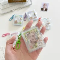New Style Cartoon Mini Photo Album 2 Inch ID Photo Shapes Storage Book Star Chasing Keychain Hook Pendant Bag main image 3