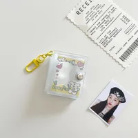 New Style Cartoon Mini Photo Album 2 Inch ID Photo Shapes Storage Book Star Chasing Keychain Hook Pendant Bag sku image 2