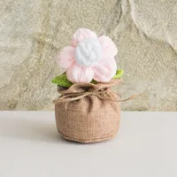 Handmade Crocheted Lucky Bag Small Potted Plants Home Furnishings Woolen Knitted Finished Rose Decoration Simulated Flower Potted Plants sku image 6