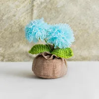 Handmade Crocheted Lucky Bag Small Potted Plants Home Furnishings Woolen Knitted Finished Rose Decoration Simulated Flower Potted Plants sku image 11