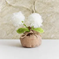 Handmade Crocheted Lucky Bag Small Potted Plants Home Furnishings Woolen Knitted Finished Rose Decoration Simulated Flower Potted Plants sku image 12