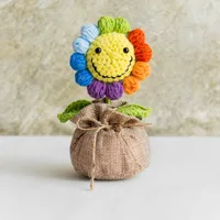 Handmade Crocheted Lucky Bag Small Potted Plants Home Furnishings Woolen Knitted Finished Rose Decoration Simulated Flower Potted Plants sku image 48