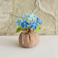 Handmade Crocheted Lucky Bag Small Potted Plants Home Furnishings Woolen Knitted Finished Rose Decoration Simulated Flower Potted Plants sku image 27
