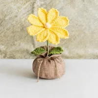 Handmade Crocheted Lucky Bag Small Potted Plants Home Furnishings Woolen Knitted Finished Rose Decoration Simulated Flower Potted Plants sku image 50