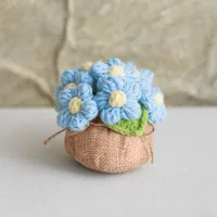 Handmade Crocheted Lucky Bag Small Potted Plants Home Furnishings Woolen Knitted Finished Rose Decoration Simulated Flower Potted Plants sku image 59
