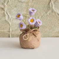Handmade Crocheted Lucky Bag Small Potted Plants Home Furnishings Woolen Knitted Finished Rose Decoration Simulated Flower Potted Plants sku image 64