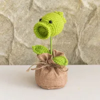 Handmade Crocheted Lucky Bag Small Potted Plants Home Furnishings Woolen Knitted Finished Rose Decoration Simulated Flower Potted Plants sku image 53