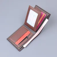 New Men's Wallet Short Card Holder One-piece Driver's License Wallet Men's Large Capacity Men's Wallet 30% Fold main image 2