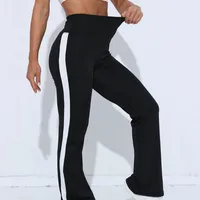 New Color Matching Yoga Flared Pants High Waist Hip Sports Pants Indoor Dance Fitness Flared Pants main image 4
