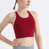 Thin Shoulder Strap Beautiful Back Sports Bra Women's Shockproof Push-up Underwear No Steel Ring Vest Sports Yoga Fitness Outer Wear sku image 6