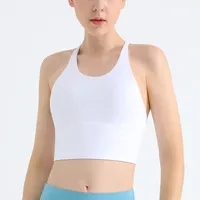 Thin Shoulder Strap Beautiful Back Sports Bra Women's Shockproof Push-up Underwear No Steel Ring Vest Sports Yoga Fitness Outer Wear sku image 11