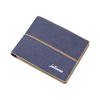 Canvas Men's Wallet Men's Card Holder One-piece Soft Cloth Men's Wallet Short Men's Wallet Factory In Stock Denim main image 4